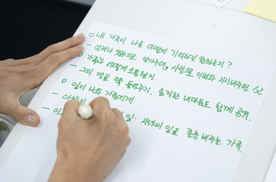앞으로 되고 싶은 남편, 아버지의 모습을 담은 '비전보드'. [사진 루트임팩트]